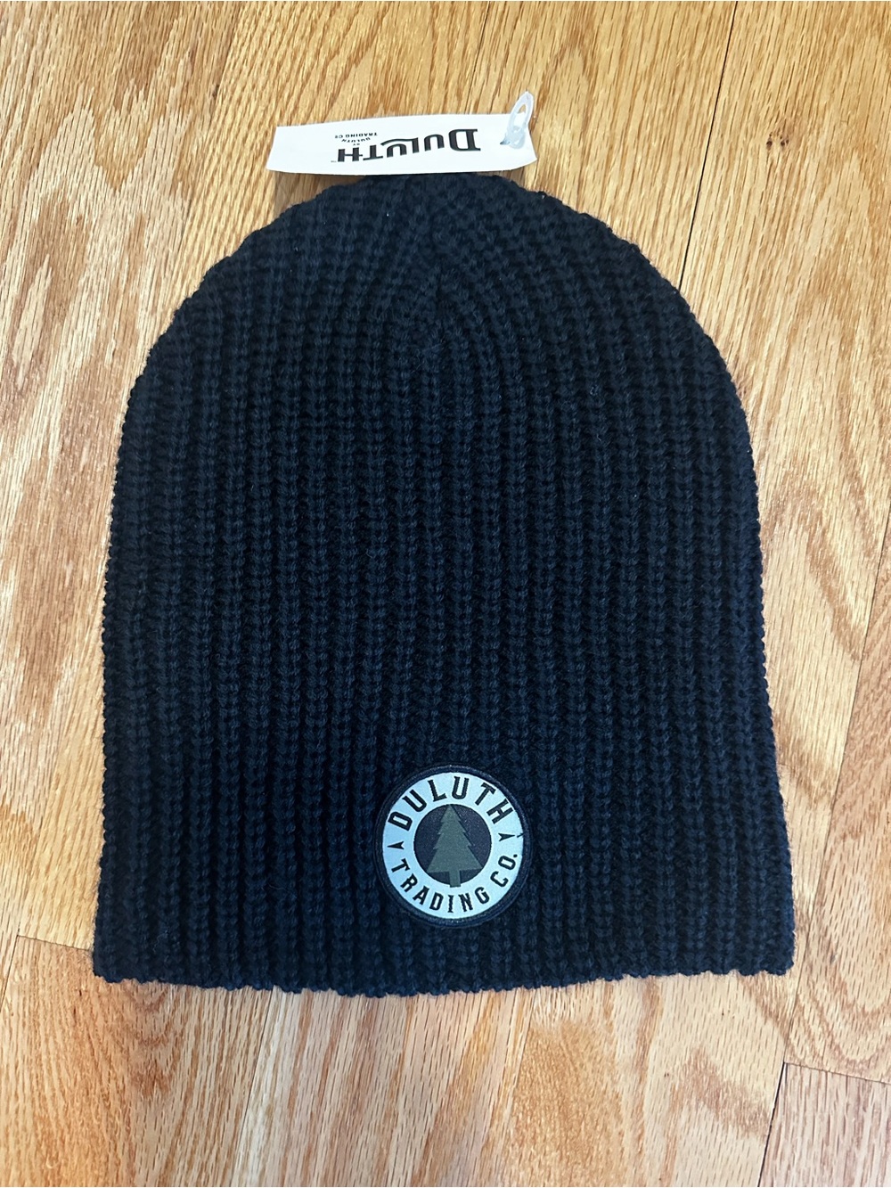 Duluth Trading Co Black Knit Beanie with Logo Patch